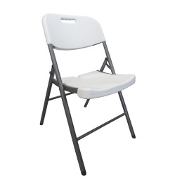 składane krzesło białe